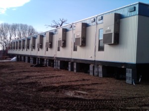 One side of 26 unit modular building
